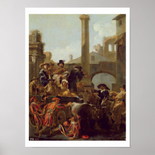 Karneval Time i Rome, 1653 (olja på kanfas) Poster