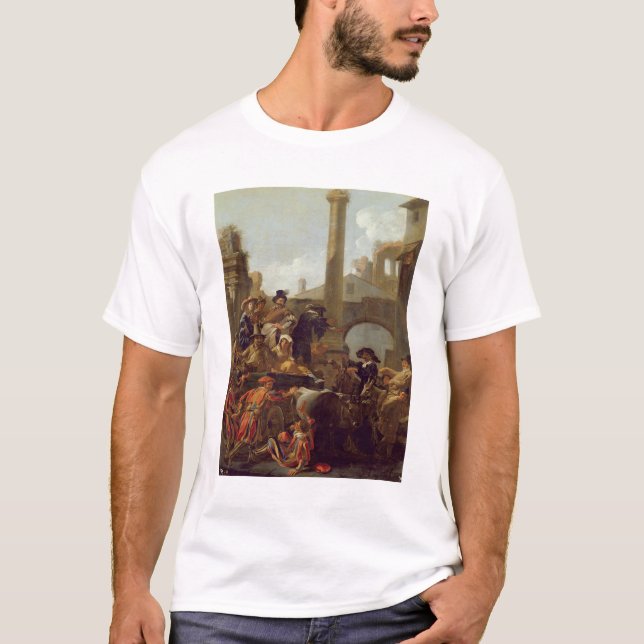 Karneval Time i Rome, 1653 (olja på kanfas) T-shirt (Framsida)