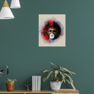 karneval venetiansk mask poster
