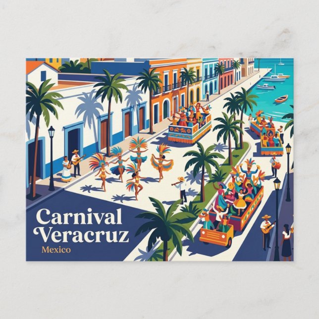 Karneval Veracruz Mexiko Vykort (Framsida)