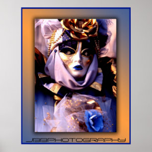 karnevalblått guld poster