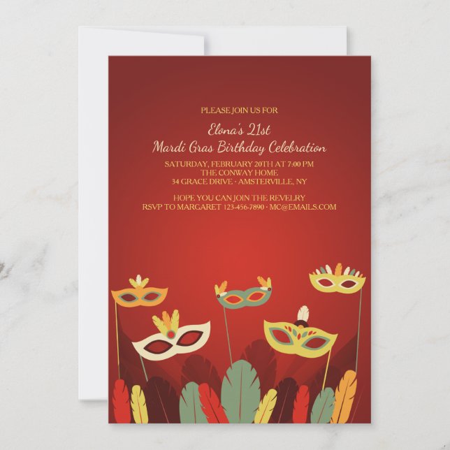 Karnevalet maskerar inbjudan (Framsida)