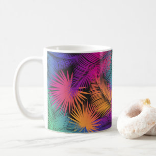Karnevalet reser den tropiska palmträdlövdjungeln kaffemugg