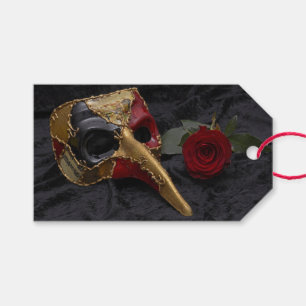 Karnevalet som Venetian Pantalone maskerar Presentetikett