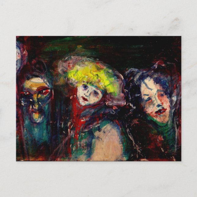 KARNEVALNATT I VENICE Svart Inbjudan Vykort (Framsida)