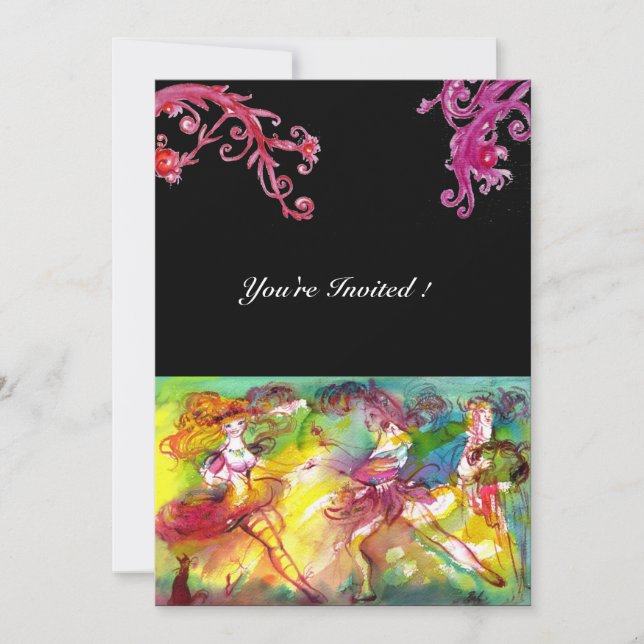 KARNEVALSBALETT / Venetiansk maskerad, dansmusik Inbjudningar (Framsida)