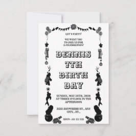 Karnevalsfestival svart och vit spara datumet