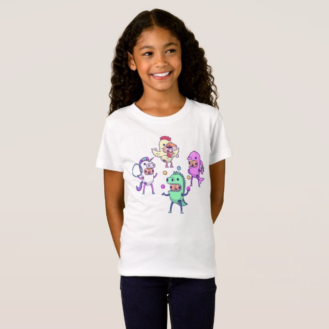 Karnevalskostym Karaktärssamling – Färgrik F T Shirt (Hel framsida)