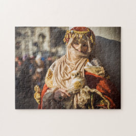 Karnevalsmask av mitten Östra i Venedig Pussel