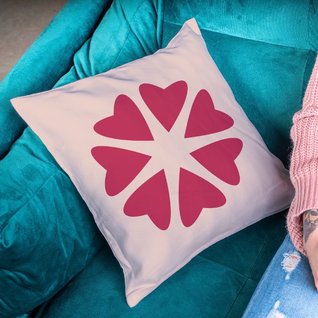 Kärnhjärtan - magenta röd - bild. kudde (Skapare uppladdad)