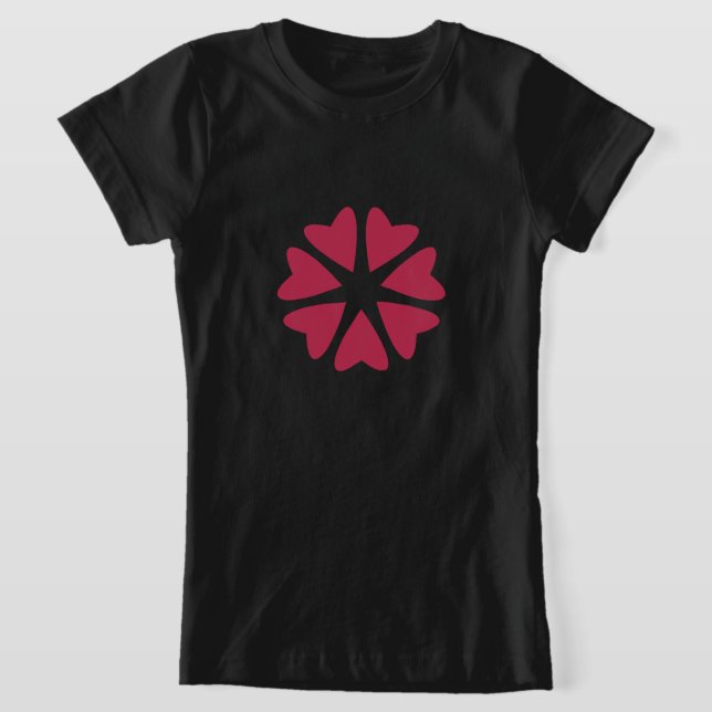 Kärnhjärtan - magenta röd - bild. t shirt (Laydown)