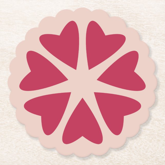 Kärnhjärtan - magenta röd - bild. underlägg papper (Framsida)