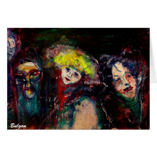 KARNISK NATT I VENICE Venetian Masqueramasker Hälsningskort (Framsidan Horizontal)