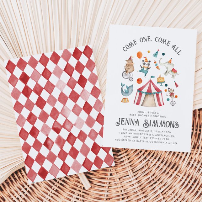 Karnival Baby Shower-inbjudan | Circus Shower Inbjudningar (Skapare uppladdad)
