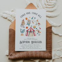 Karnival Baby Shower-inbjudan | Circus Shower