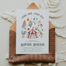 Karnival Baby Shower-inbjudan | Circus Shower