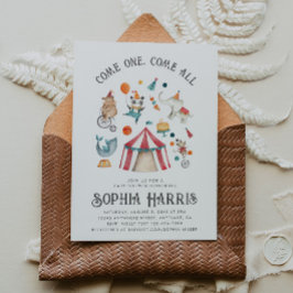 Karnival Baby Shower-inbjudan | Circus Shower Inbjudningar