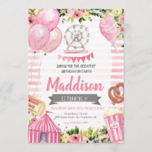 Karnival Birthday bjudande, Circus Birthday