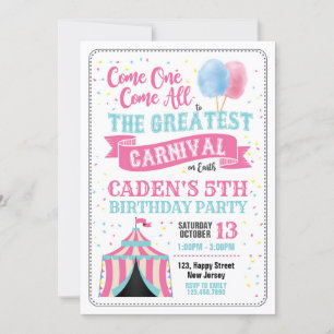 Karnival Birthday-inbjudan Inbjudningar