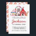 Karnival Circus Fair Party Kid Birthday-inbjudan Inbjudningar<br><div class="desc">Modern Circus Carnival-festival Visa kallelse på födelsedagen</div>