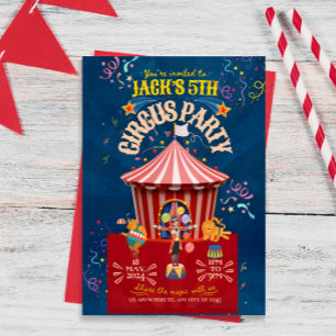 Karnival/Circus-inbjudan på födelsedagen Inbjudningar