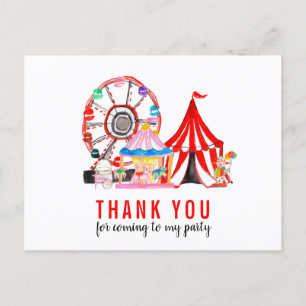 Karnival Circus Show Balloons Tack Birthday Vykort