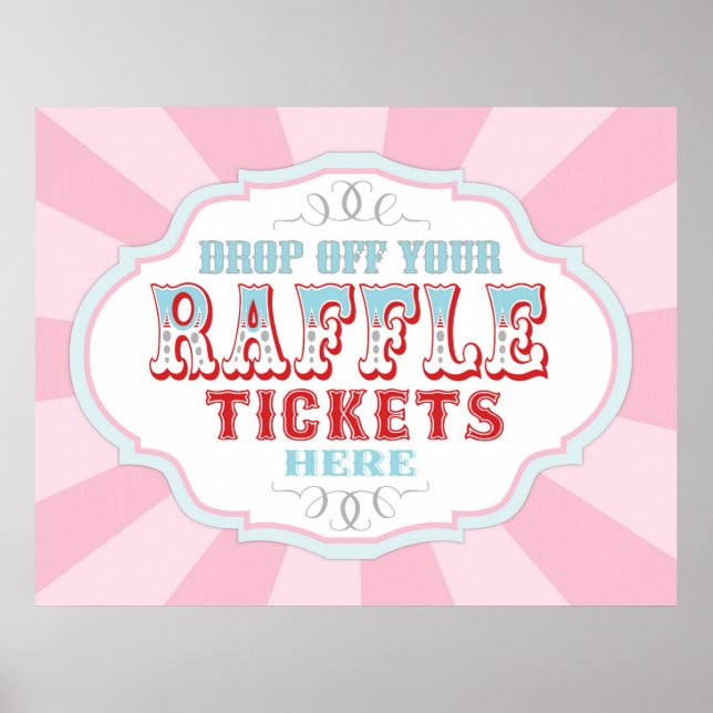 Karnival eller Circus Raffle Biljett Booth-tecken Poster (Framsidan)