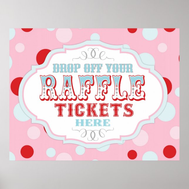 Karnival eller Circus Raffle Biljett Booth-tecken Poster (Framsidan)