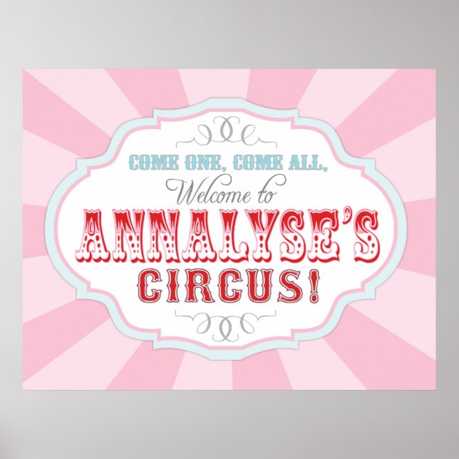 Karnival eller Circus Välkomstsignal för Annalyse Poster (Framsidan)