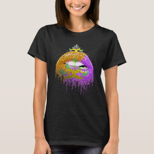 Karnival Fest Kostym Maskerad Läppar Kvinnor Prese T Shirt