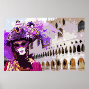 Karnival Mask från Venedig Poster