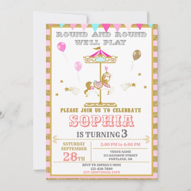 Karnival park party inbjudningar (Framsida)