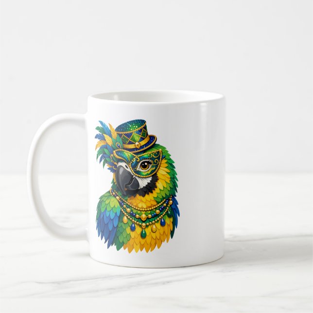 Karnivalpapegoja Färgrik konst kaffemug Kaffemugg (Vänster)
