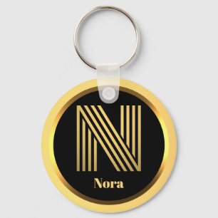 Kärnkedjan Brev Personlig i Monogrammed Guld Nyckelring