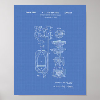 Kärnklyvning 1956 Patent Art Blueprint Poster