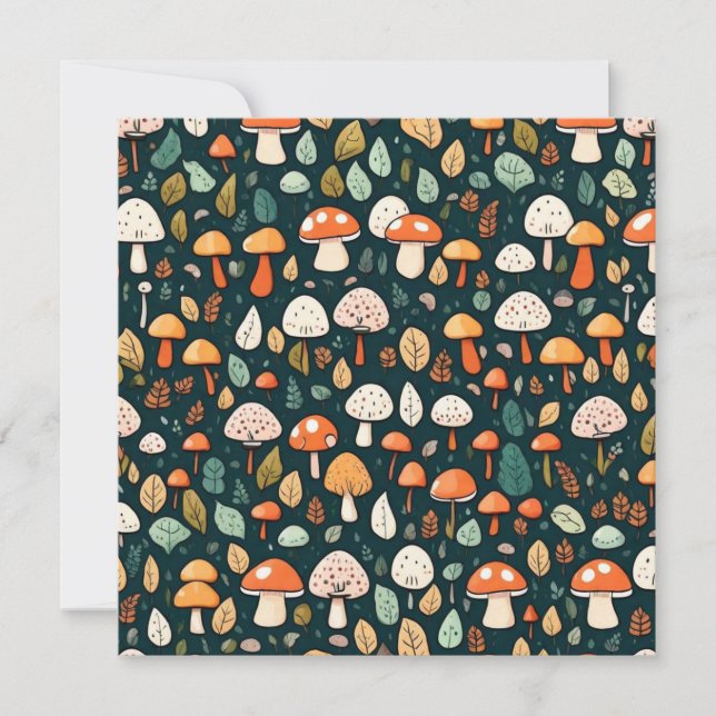 Kärnkonstruktion för löv av kute och svampar inbjudningar (Framsida)