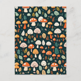 Kärnkonstruktion för löv av kute och svampar vykort