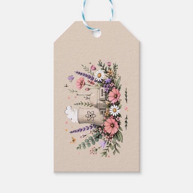 Kärnkraft Blommar Presentetikett (Framsidan)