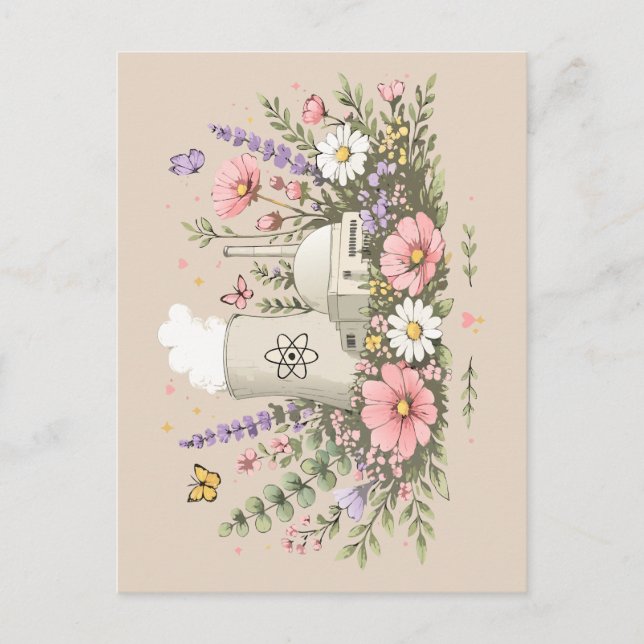Kärnkraft Blommar Vykort (Framsida)