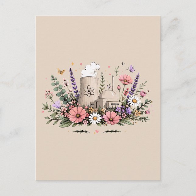 Kärnkraft Blommar Vykort (Framsida)