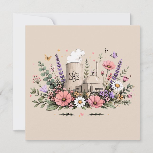 Kärnkraft Blomstrar Inbjudningar (Framsida)