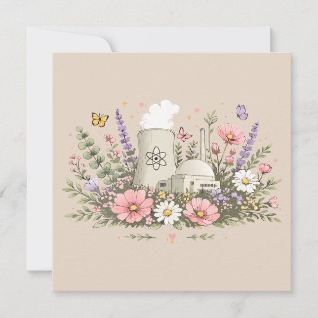 Kärnkraft Blomstrar Inbjudningar (Framsida)