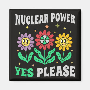 Kärnkraft ja tack leende blommor magnet