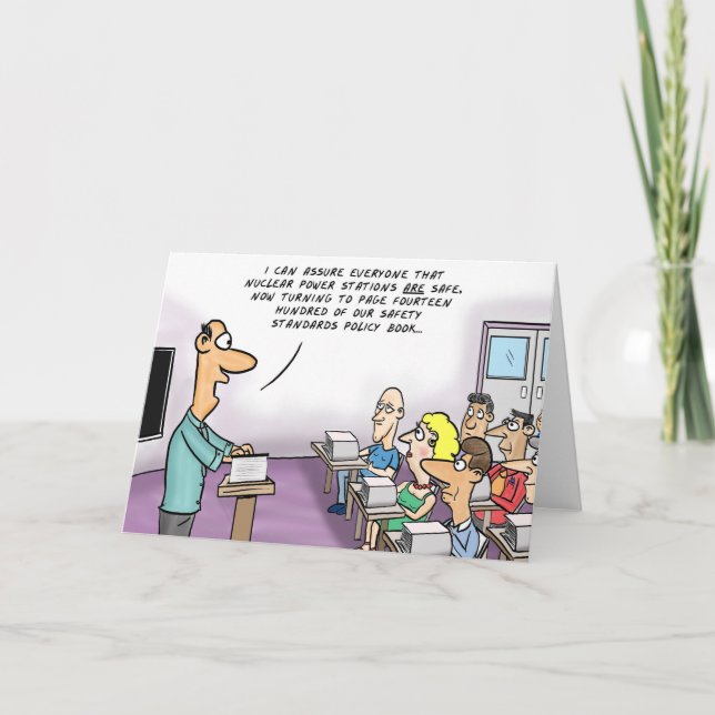 Kärnkraften är Säker med en bra Tecknad Kort (Framsida)