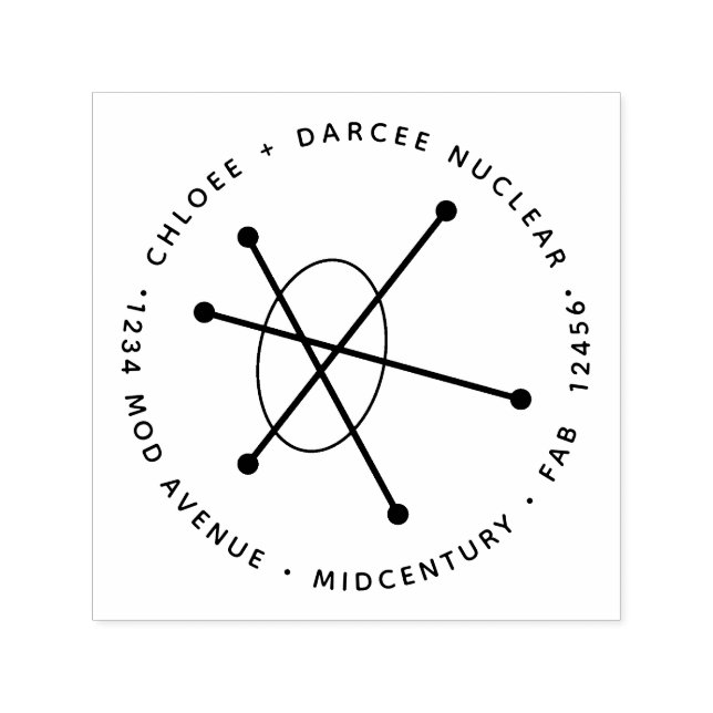 KärnkraftsAtom under medelårhundradet Modern Minim Självfärgande Stämpel (Design)