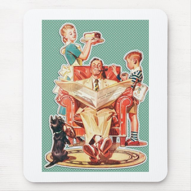 Kärnkraftsfamiljen 1950: 50:s retrohemmafru musmatta (Framsidan)