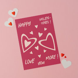Kärnkraftshjärtan - magenta - Lycklig Valentineser Helgkort
