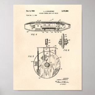 Kärnkraftsmotorer i Jet 1959 Art gammal peper Poster