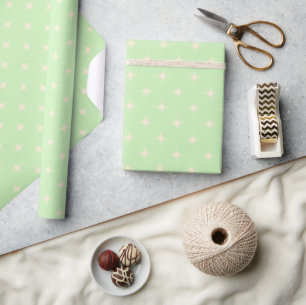 Kärnkraftsstjärnor i Modern Retro Baby Grönt i mit Presentpapper