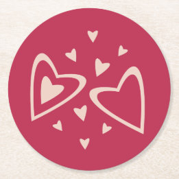 Kärnor av kärlek - magenta röd - bild. underlägg papper rund